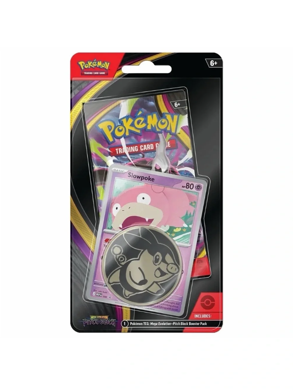 Pokemon TCG Mega Evolution Pitch Black Blister Pack Slowpoke Promo Coin